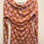 Free People Floral Ruched Blouse - Orange and Pink Photo 1