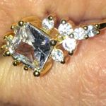 White Topaz ring in 14kt gold over sterling silver Size 8 Photo 5