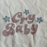 Cry Baby  Cream and Blue Women's Raglan Tee Photo 3