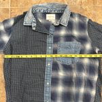 American Eagle Multi Printed Plaid Chambray Denim Button up Shirt Photo 4