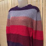 Rendevous 80s 90s Vintage Wide Striped Colorful Loose Knit Sweater Jrs Medium Pink Size undefined Photo 3