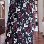 Calvin Klein Vintage Black Floral Silk Skirt Photo 0