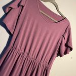 Elegant Mauve Maxi Dress Short Sleeve Pastel Long Ball Gown Size L Oversized Pink Size L Photo 5