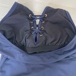 Michael Kors NWOT  One Piece Bathing Suit Navy Blue Lace Up Halter Swimsuit Sz S Photo 2
