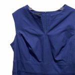 Escada Sleeveless Sheath Dress V Neck Navy Blue Size 44 Photo 6