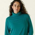 J.Crew Vintage Fleece Pullover Women Medium Turtleneck Sweatshirt Lounge Preppy Photo 5