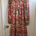 Pink Lily  Fall Floral Smock Bohemian Maxi Dress Size Medium Photo 0