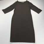 Travelers Brown Stretch Shift Dress No Wrinkle Size 12/14 (Chico's 2) Photo 7
