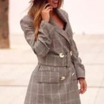 ZARA  Checked Dress Blazer Coat Jacket Fabric Belted Size S NEW Photo 8