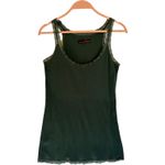 Tom Tailor Denim Lace Trim Ribbed Tank Top Green Cotton XL Women's Camisole Y2k Size undefined Photo 1