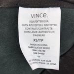 Vince Women’s Black Lamb Leather Hem Drawstring Waist Sleeveless Dress Photo 7