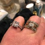 Lia Sophia  3 Ct Princess CZ Rhodium Silver Engagement Ring Sz 6 Photo 8