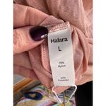 Halara  XL NYE Sparkle Metallic Champagne Pink Twist Front Mesh Blouse Top Photo 5