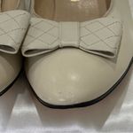 Salvatore Ferragamo Heels Beige Quilted Bow Size 10 Leather Classic Elegant Chic Photo 12