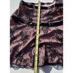 Vintage PIA Pleated Skirt Pink Black Embroidered Lace Hem Mini Made in USA Photo 2