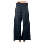 ZARA The Marine Straight Women's Black Frayed Wide Leg Baggy Denim Jeans Pants S Photo 1