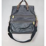 Fossil  Explorer Large Crossbody Shoulder Bag Carryall Tote Black Fold-Over Purse Photo 1