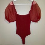 ASTR The Label Darling wine red puff sleeve bodysuit women’s size small Photo 5