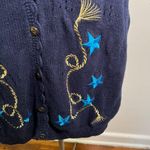 Vintage Koret Sweater Vest Navy Blue Embroidered Rope Star Size 3X Photo 5