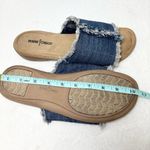 Minnetonka  Violet Frayed Fabric‎ Denim Slide Sandal Size 10W Photo 8