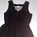 💙 Dots High Low V Neck Dress Black Size M Photo 3