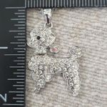 Boutique Silver Chain Necklace Poodle Dog Rhinestone Pendant Paw Print Earrings Set Photo 5