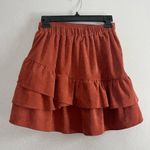 [New In] Solid Corduroy Ruffle Mini Skirt Photo 4