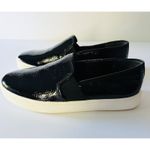 Vince  Blair 5 - Black Patent Crinkle Leather Loafer Slip On‎ Womens 7 7m Photo 2