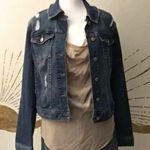 Celebrity Pink Closet Staple Stretch Distressed Denim Jean Jacket Photo 7