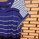 Ava & Viv  Blue And Black Stripe Short Sleeve Maxi Dress Size 1X Photo 6