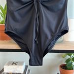 Banana Republic NWT Black Double Keyhole One Piece Swimsuit, Large Photo 4