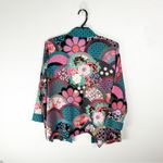 Bob Mackie Wearable Art Floral Long Sleeves Side Pockets Open Cardigan, Size XL Photo 1