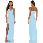 Amanda Uprichard  x Revolve Cherri Strapless Maxi Gown In Pacific Blue Photo 1