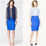 J.Crew  Bright Royal Blue Pencil Skirt in Double-Serge Wool Photo 1