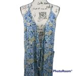 Lulus  Blue Floral Maxi Lightweight Swim Cover Tie Waist Beach Vacation Sz XS Photo 1