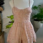 Forever 21 Peach Gingham Smocked Romper - Size S Photo 0