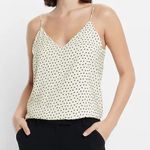 EXPRESS Downtown Cami Ivory Black Polka Dot Sleeveless V Neck Tank Top Photo 0