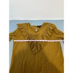 J.Crew olive green top size S ruffles button closure boho Photo 6