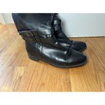 Toetos Diane Boots Womens Sz 7.5 Black Knee High Riding Buckle Zip Faux Leather Photo 5