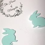 Pastel Blue Green Easter Bunny Boho Retro Pierced Earrings Photo 3