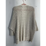 Tahari Womans Sweater Large Beige Knit Open Front Cardigan Short Sleeves Photo 1