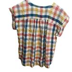 Loft Dolman Pink Plaid Short Sleeve Button Down Top Sz S Petite Photo 4