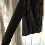Ralph Lauren Lauren  Black Wrap v neck Hoodie top pullover women size XL Photo 5