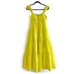 Skies Are Blue  Lime Yellow Tiered Maxi Dress Large Photo 1