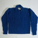 Aran Sweater Market Fisherman Wool Sweater Ireland Large Cream Blue Size XS Photo 1