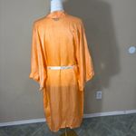 Women’s Floral 100% Silk Kimono Sleeve Robe Approx 22” PtP Comfy Cozy Lounge Orange Size L Photo 6