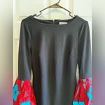 Calvin Klein Ankara Black Dress with Floral Sleeves and Floral Bottom Photo 7