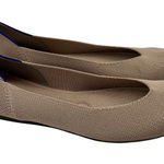 Rothy's  Women’s The Flat Size 6.5 Rounded-Toe Portobello Tan Brown Neutral Woven Photo 0