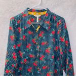 Matilda Jane Fa La La Floral Print Button Down Long Sleeve Shirt Dress size SM Photo 2