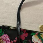Betsey Johnson floral crossbody purse charger black pink gold bag Photo 10
